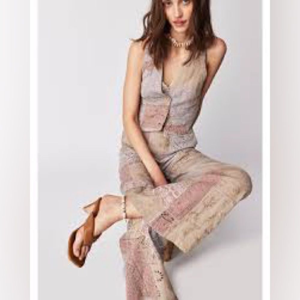 Free People Sweet And Salty Vest Suit Set/  size 6 - Picture 4 of 11